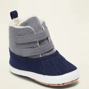 Old Navy Faux-Suede Sherpa-Lined Boots for Baby Gray 6-12 M